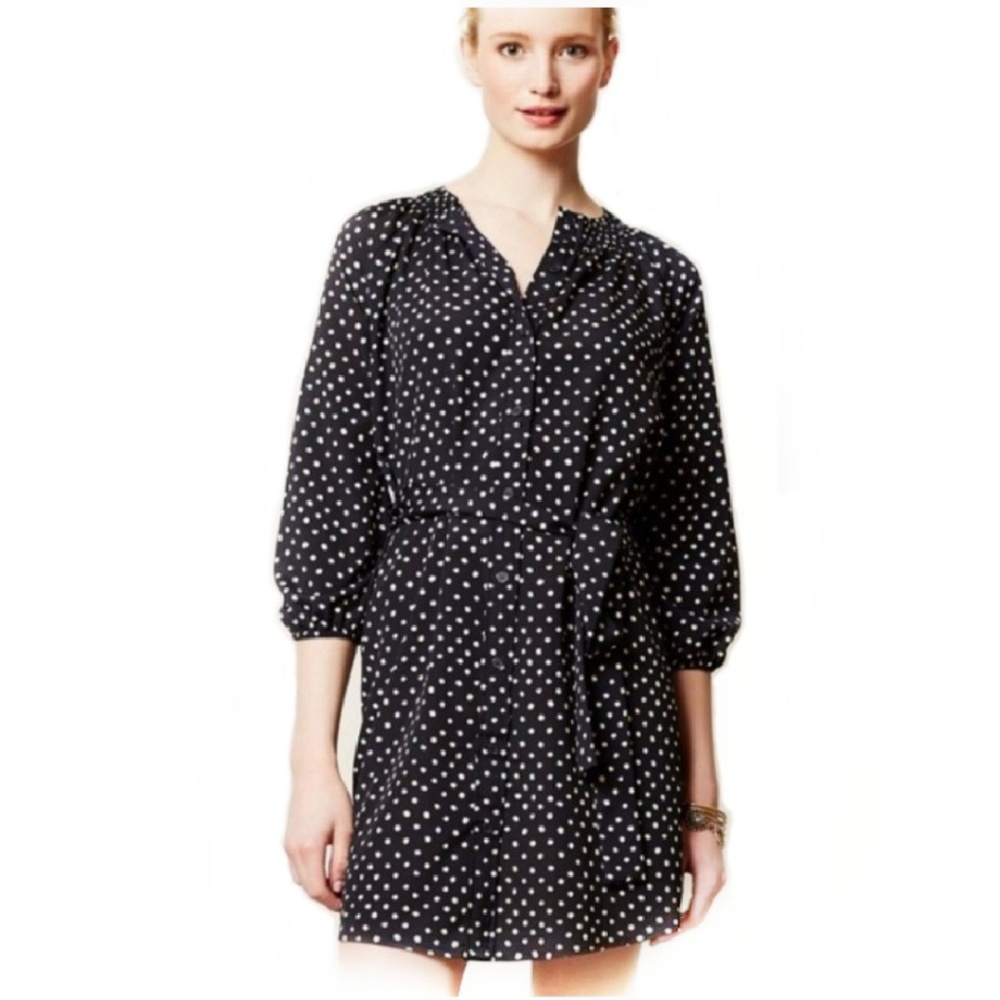 ANTHROPOLOGIE MAEVE Navy Preparation Shirtdress